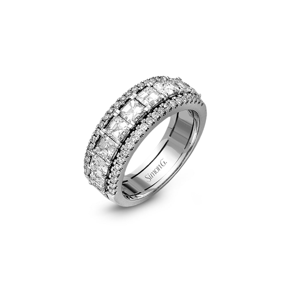 Simon G. LP1875W White Gold Caviar Anniversary Band