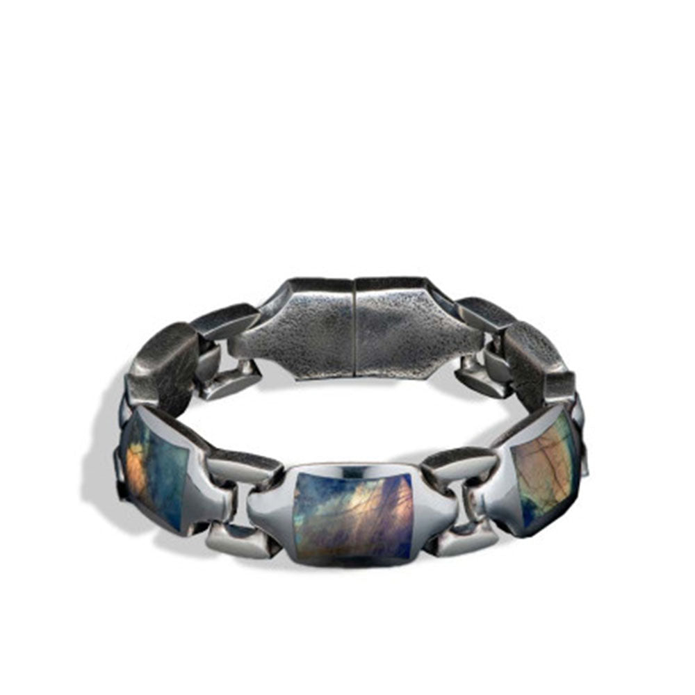 William Henry Retro Labradorite Sterling Silver Bracelet