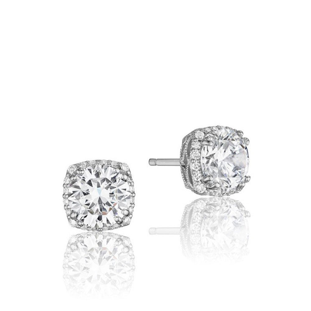 Tacori Dantella .75ctw Diamond Stud Earringsin White Gold (Center Diamonds Not Included)