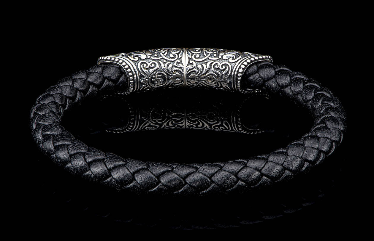 William Henry Milan Silver and Black Bracelet