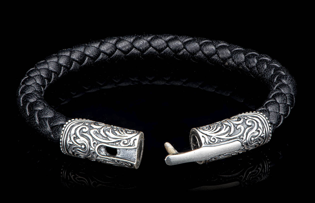 William Henry Milan Silver and Black Bracelet