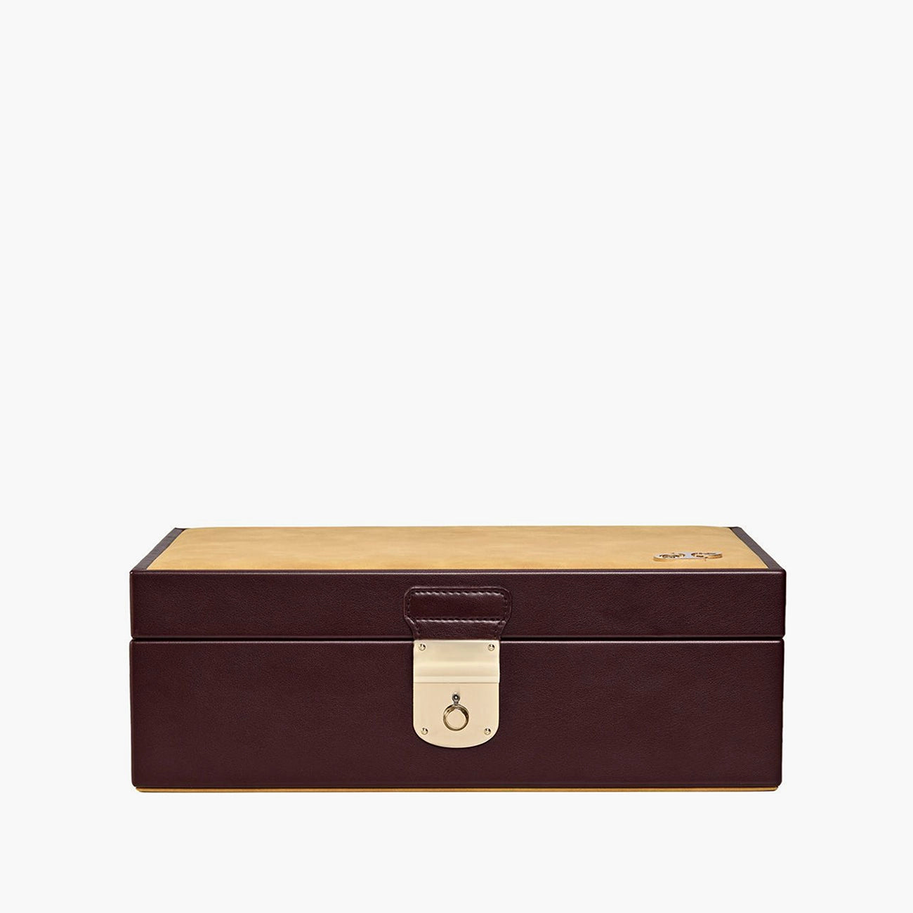 Wolf Philipp watch and jewelry lifestyle box in chestnut, front view