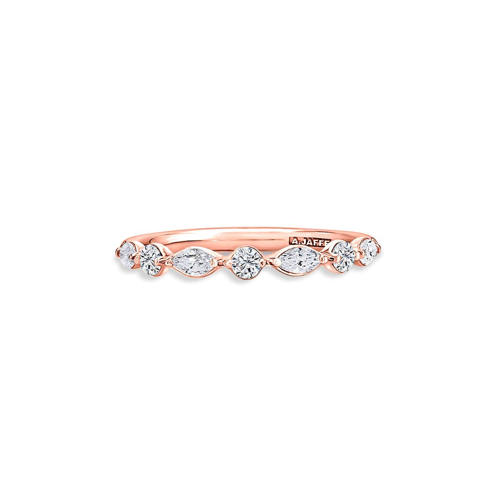 A. Jaffe Marquise and Round Diamond Ring in Rose Gold