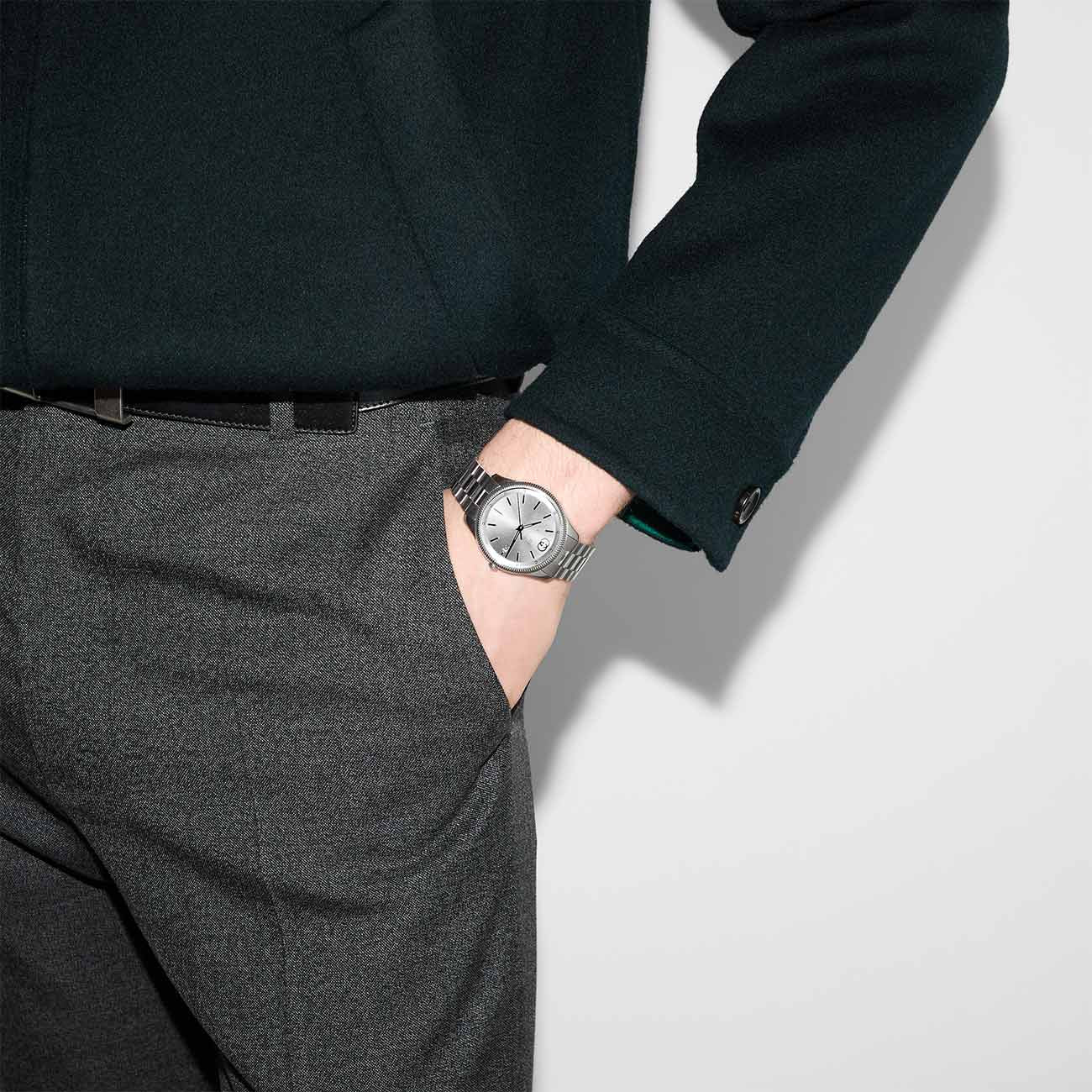 Gucci G-Timeless Grey Dial Stainless Steel Watch - 38mm