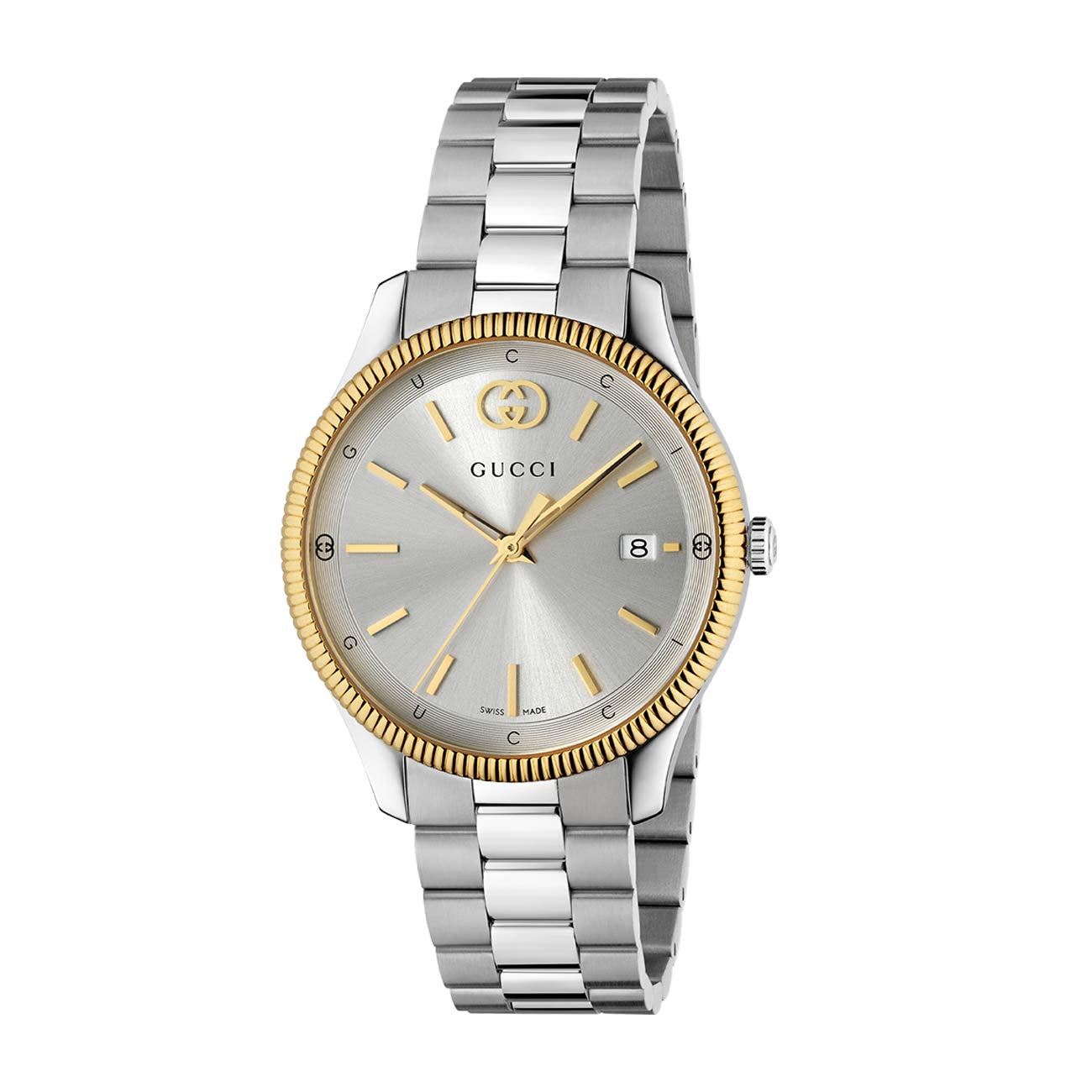 Gucci G-Timeless Grey Dial Two-Tone Watch - 38mm