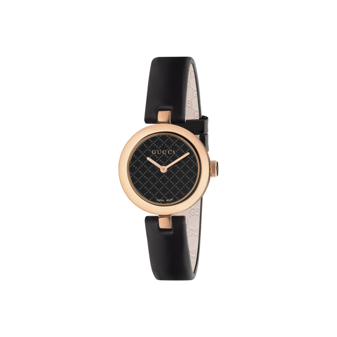 Gucci Black and Rose Gold Diamantissima Watch - 27mm
