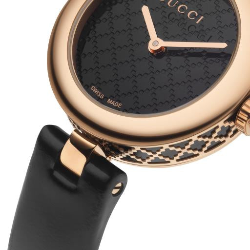 Gucci Black and Rose Gold Diamantissima Watch - 27mm