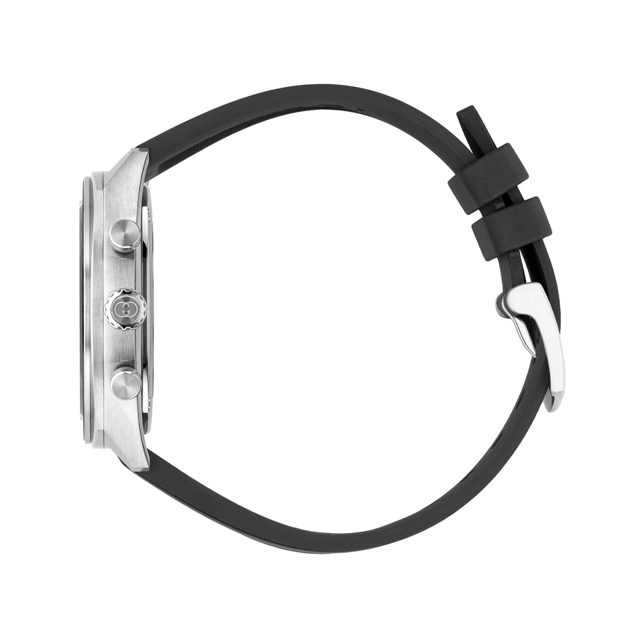 Gucci Interlocking G Black Dial Watch on Rubber Strap - 41mm