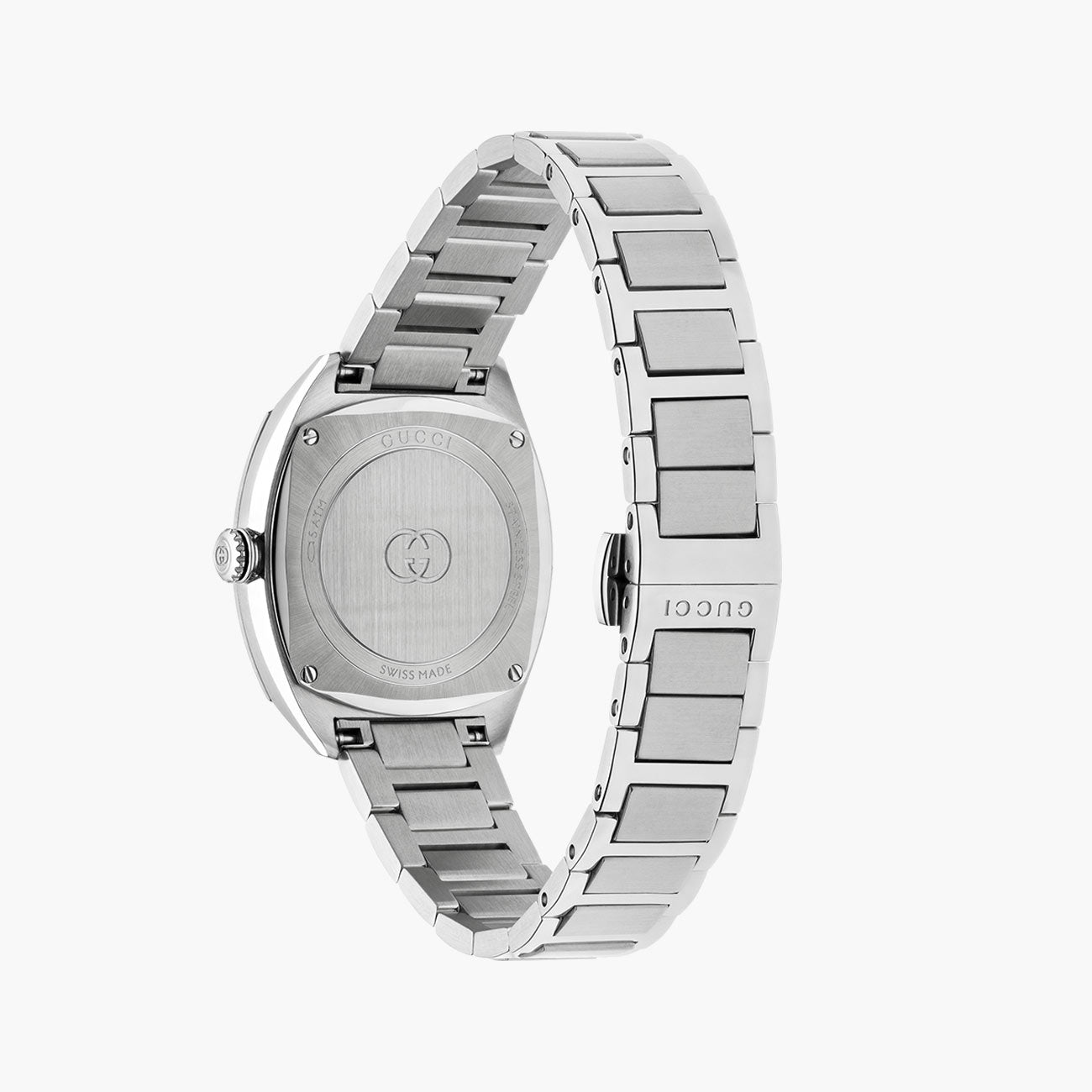 Gucci Interlocking G Silver Diamond Dial Quartz Watch with Steel Bracelet - 29mm