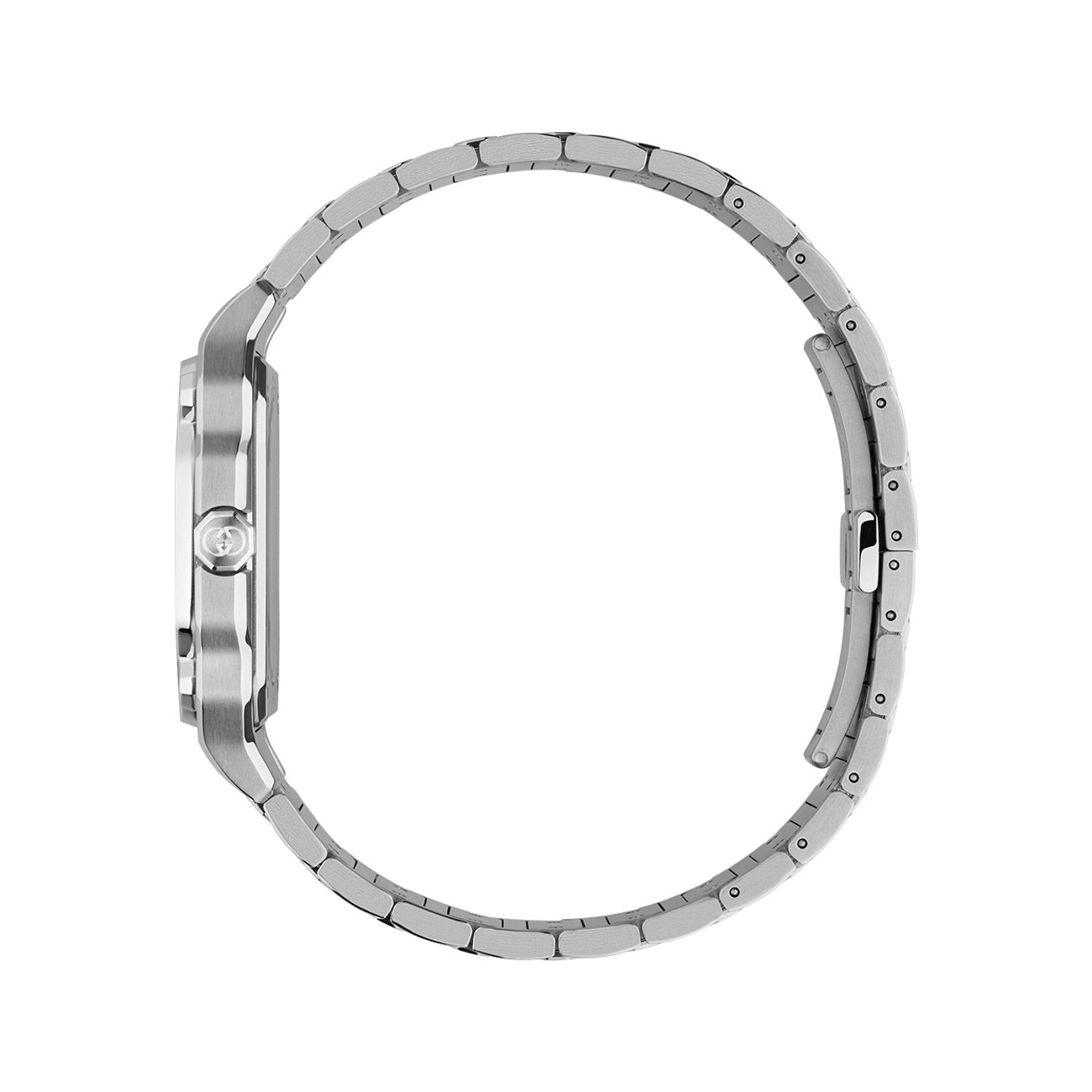 Gucci G-Flat Black Dial on Stainless Steel Bracelet - 36mm