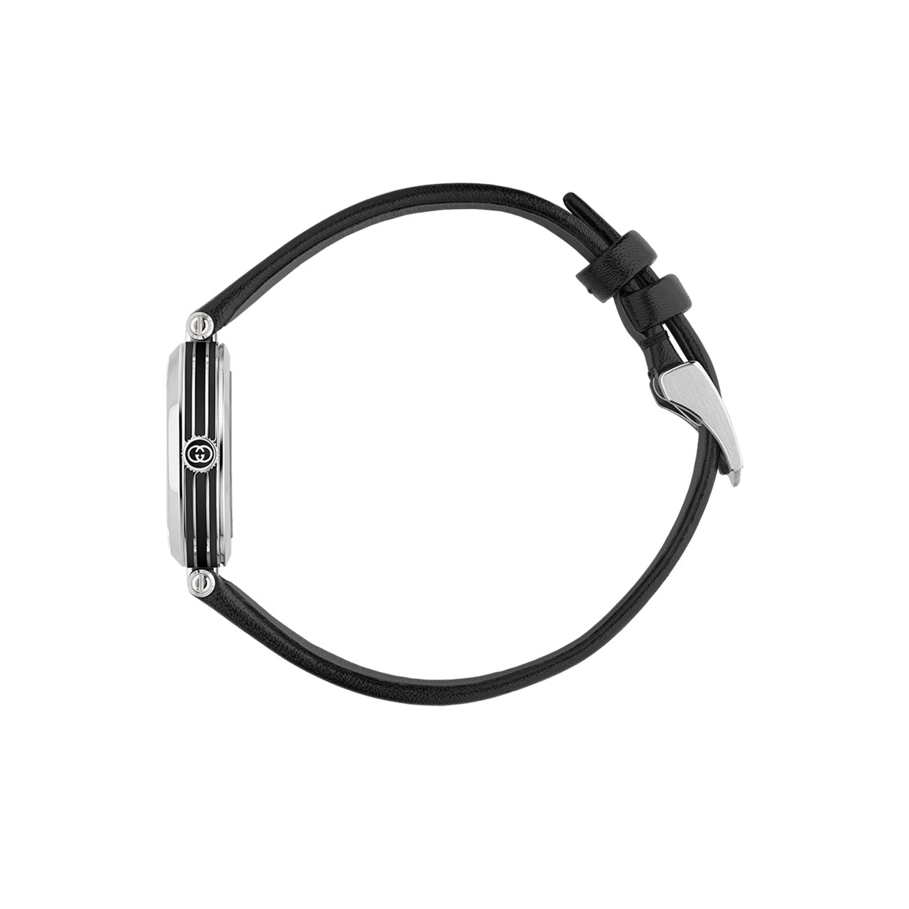 Gucci Model 2000 Black Dial Watch with Black Leather Strap - 24mm