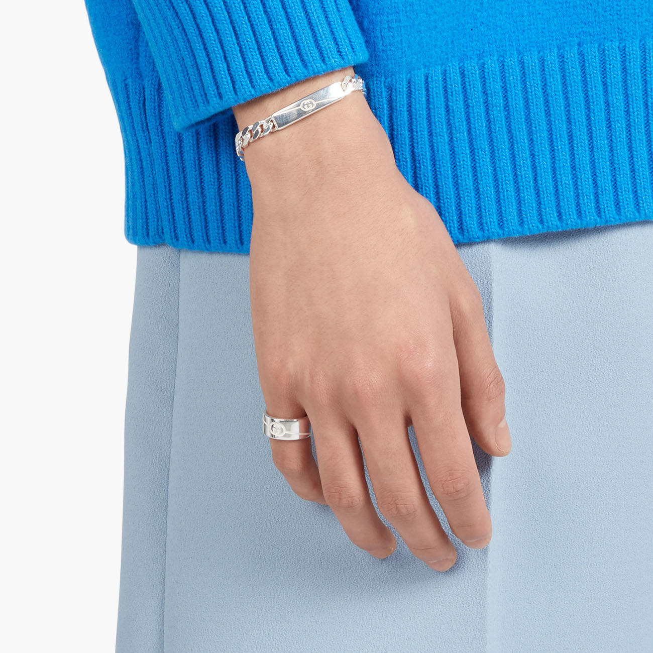 Gucci Diagonal Interlocking G Tag Bracelet