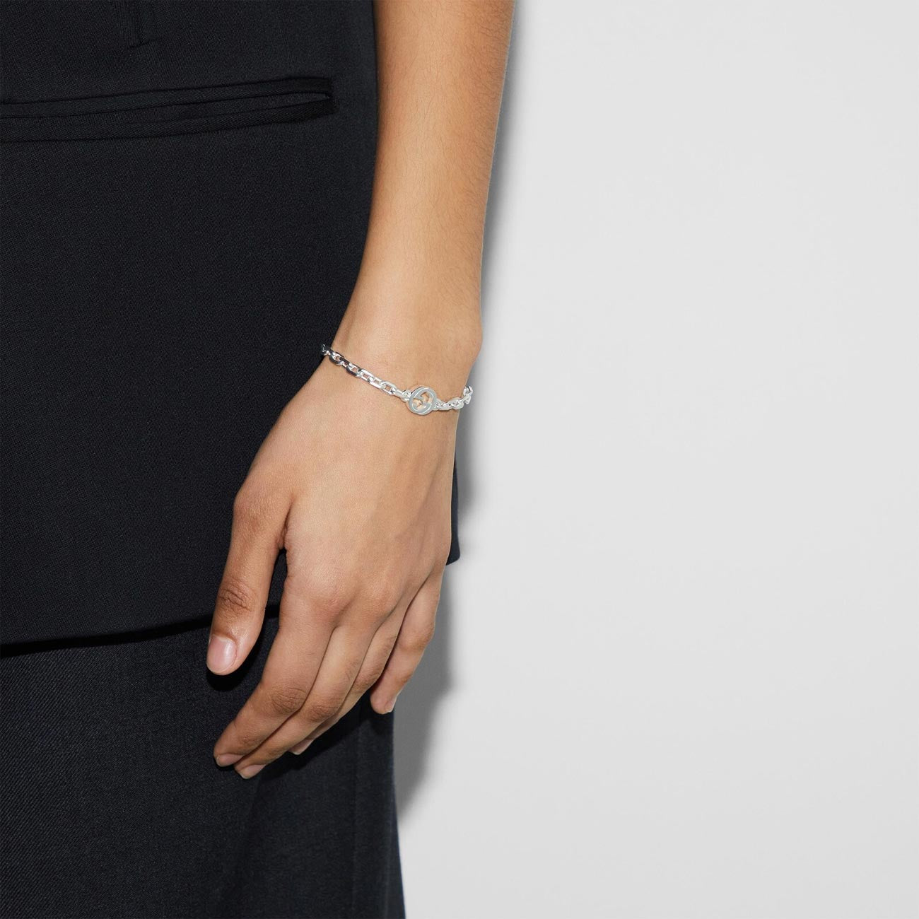 Gucci Interlocking G Silver Chain Bracelet