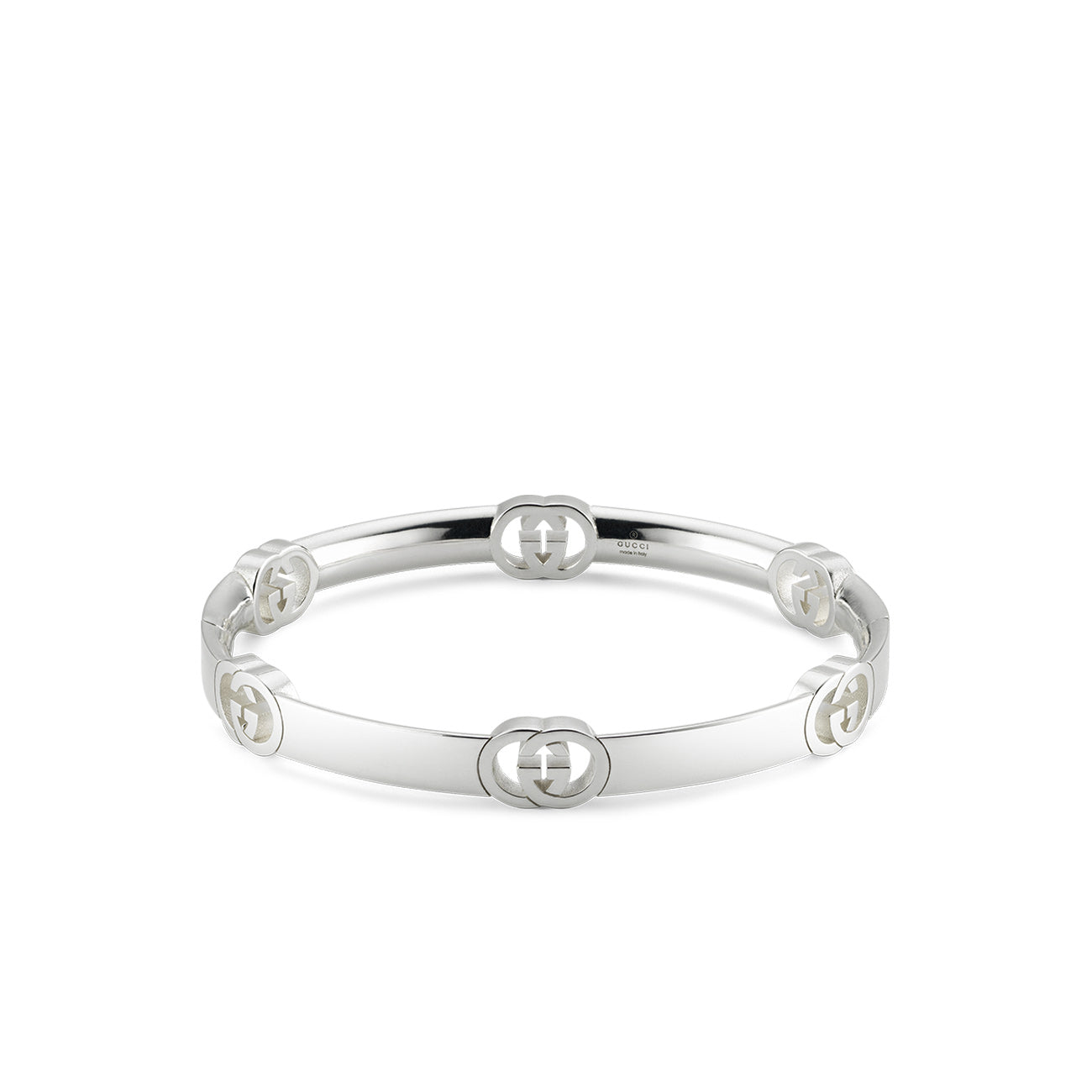 Gucci Interlocking G Silver Bangle Bracelet