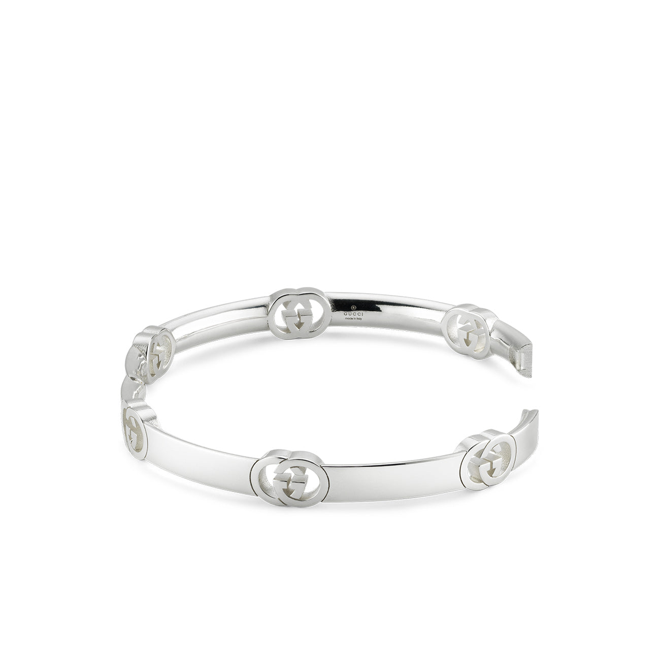Gucci Interlocking G Silver Bangle Bracelet