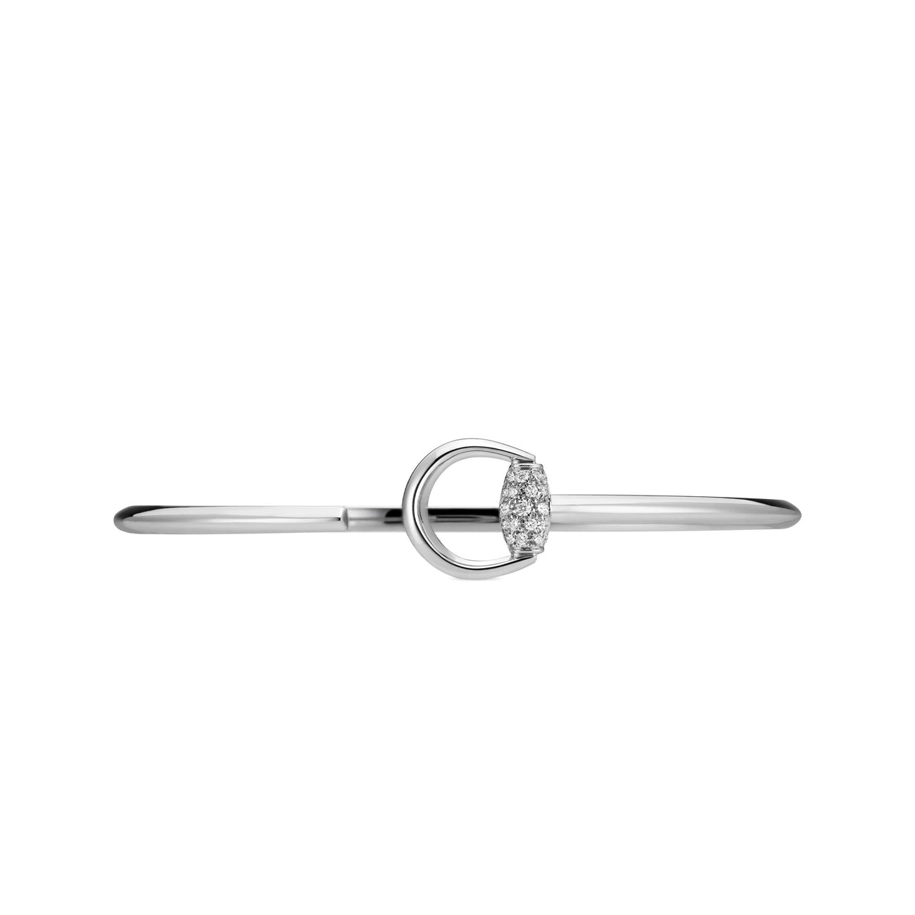 Gucci Horsebit Demi Diamond Pavé Slim Bangle Bracelet
