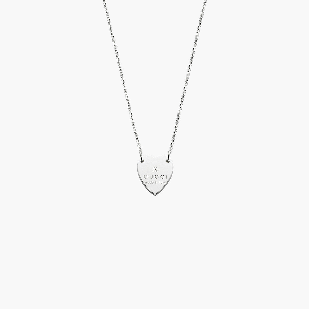 Gucci Sterling Silver Necklace with Heart Pendant