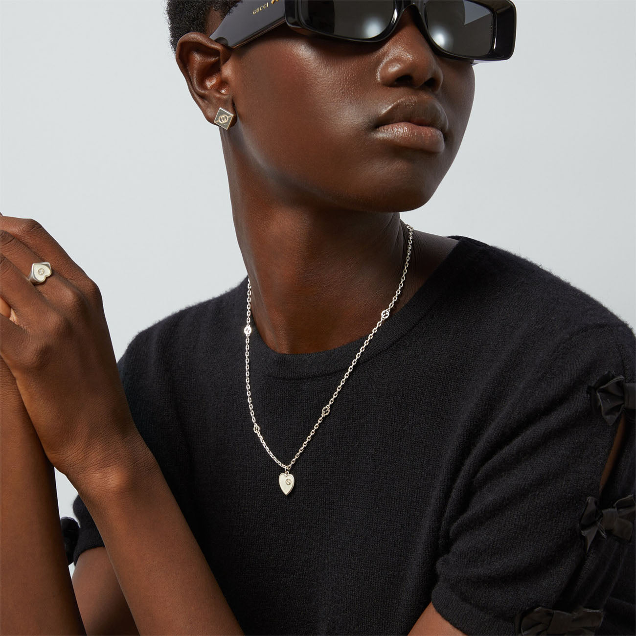 Gucci Interlocking Necklace with Heart Pendant