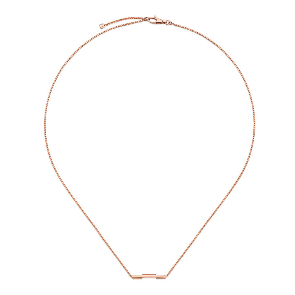 Gucci Link To Love Rose Gold Bar Necklace