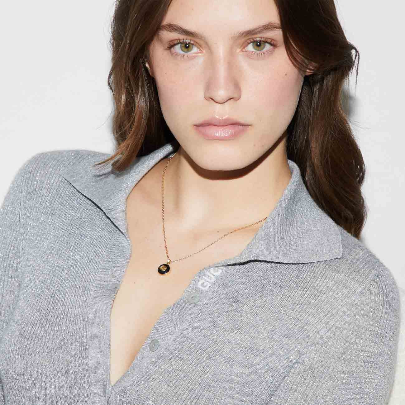 Gucci Interlocking G Necklace in Black Onyx