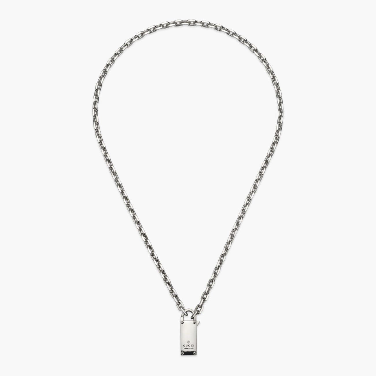 Gucci Trademark Sterling Silver Pendant Necklace
