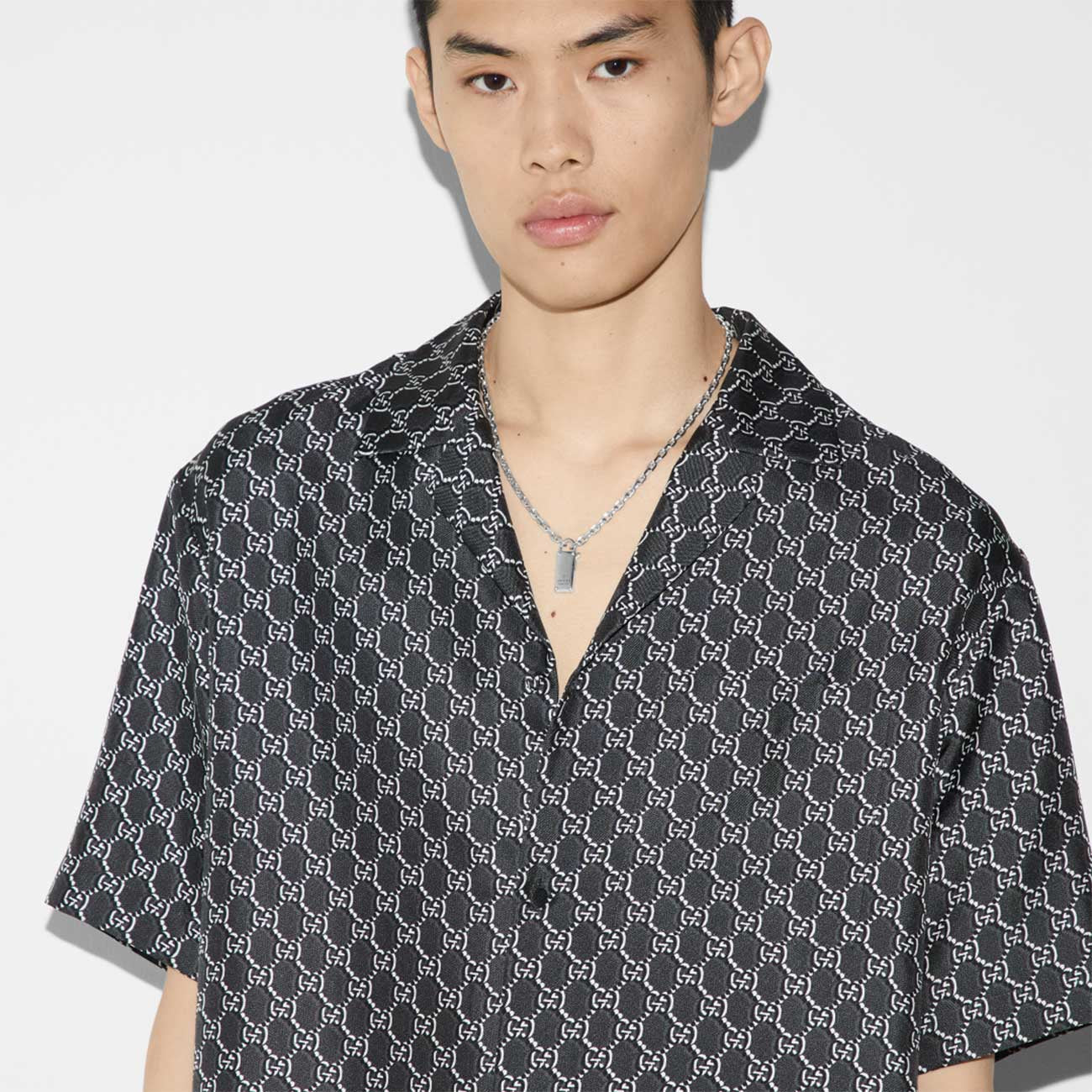 Gucci Trademark Sterling Silver Pendant Necklace