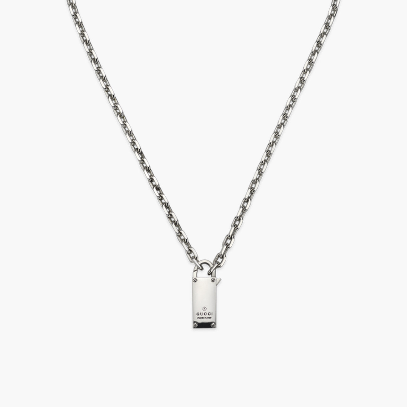 Gucci Trademark Sterling Silver Pendant Necklace