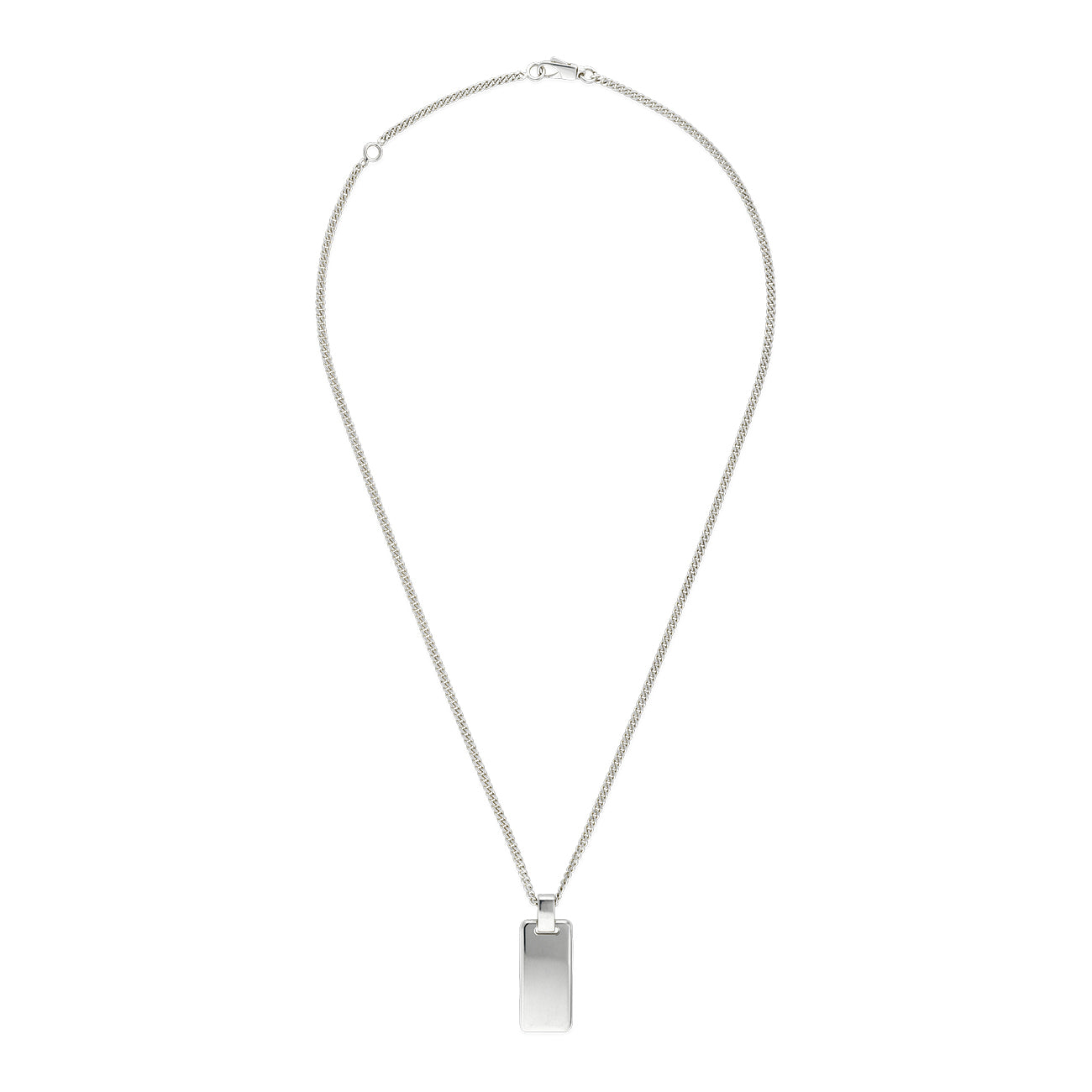 Gucci Signature GG Silver Dog Tag Necklace