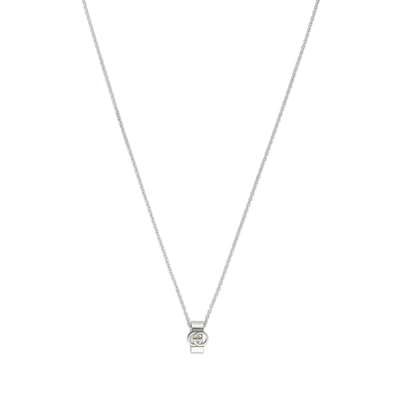 Gucci Interlocking G Silver Pendant Necklace