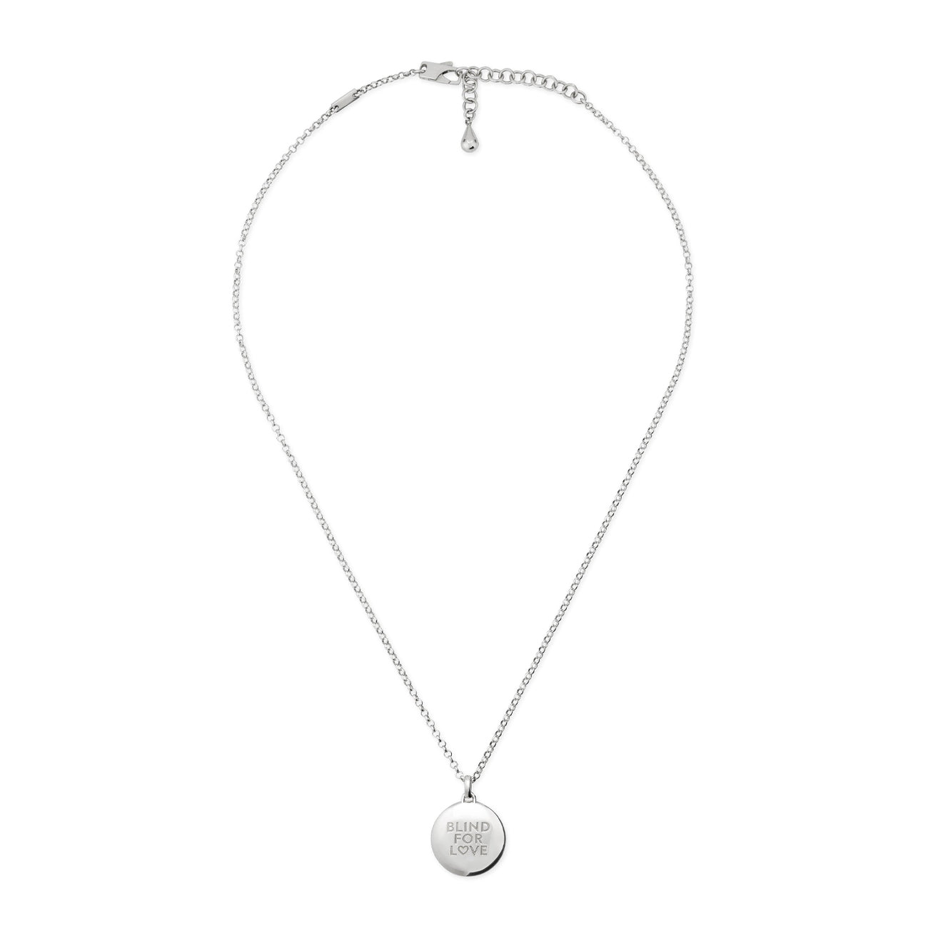 Gucci Blind for Love Silver Round Necklace