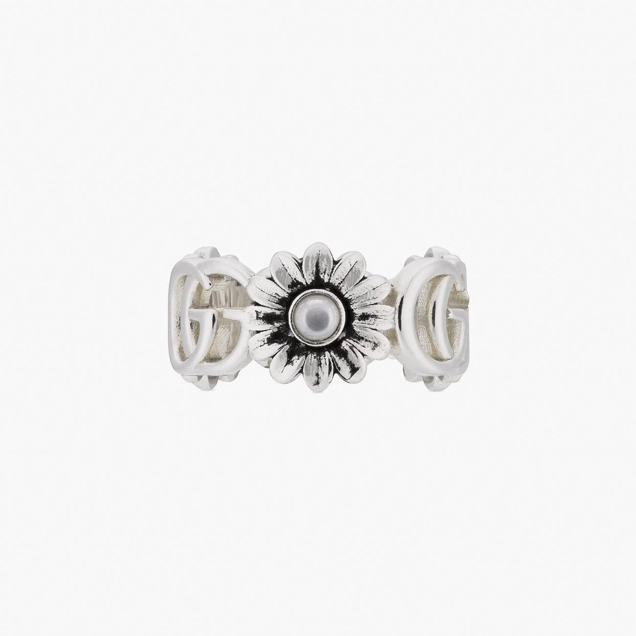 Gucci GG Marmont Mother-of-Pearl Flower Ring