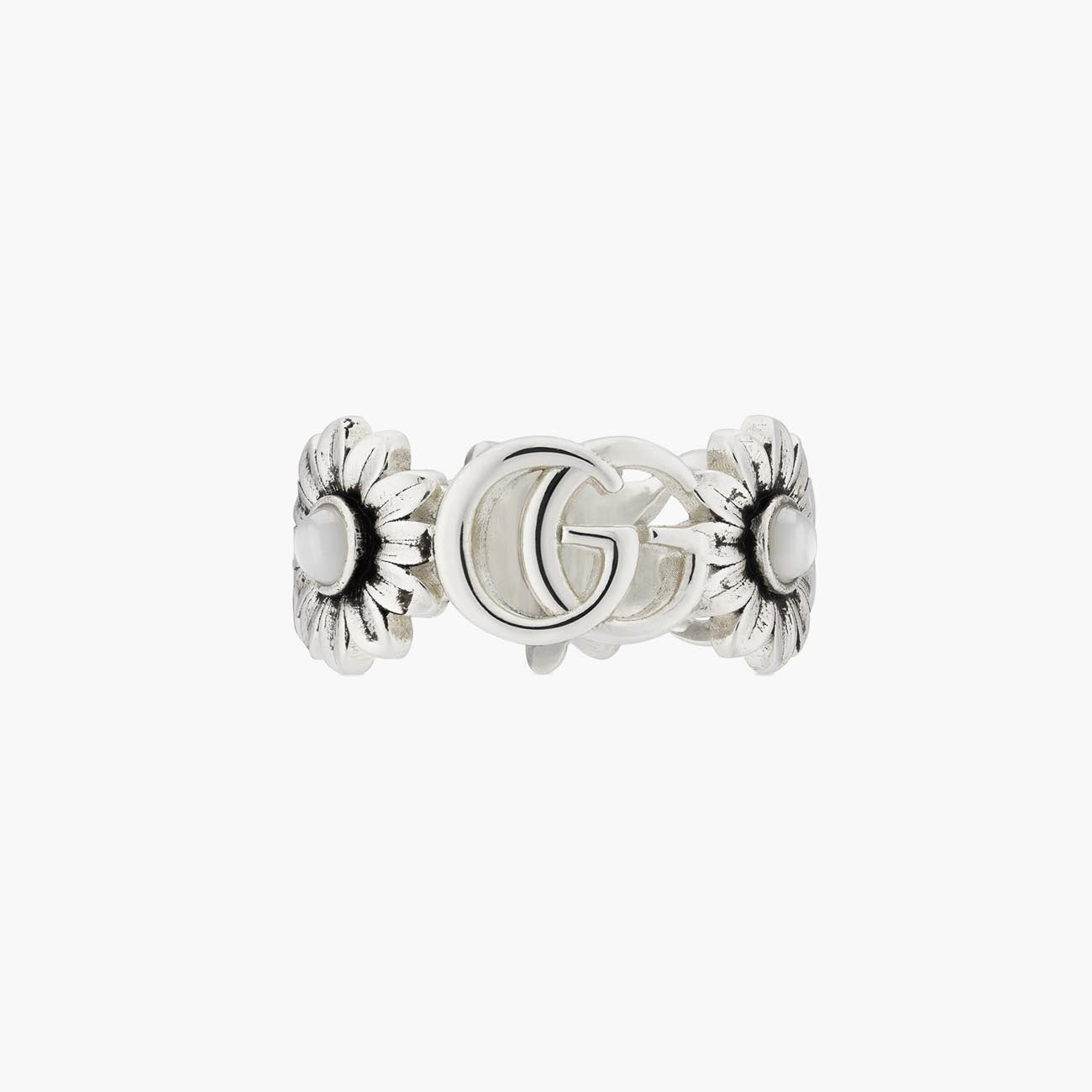 Gucci GG Marmont Mother-of-Pearl Flower Ring