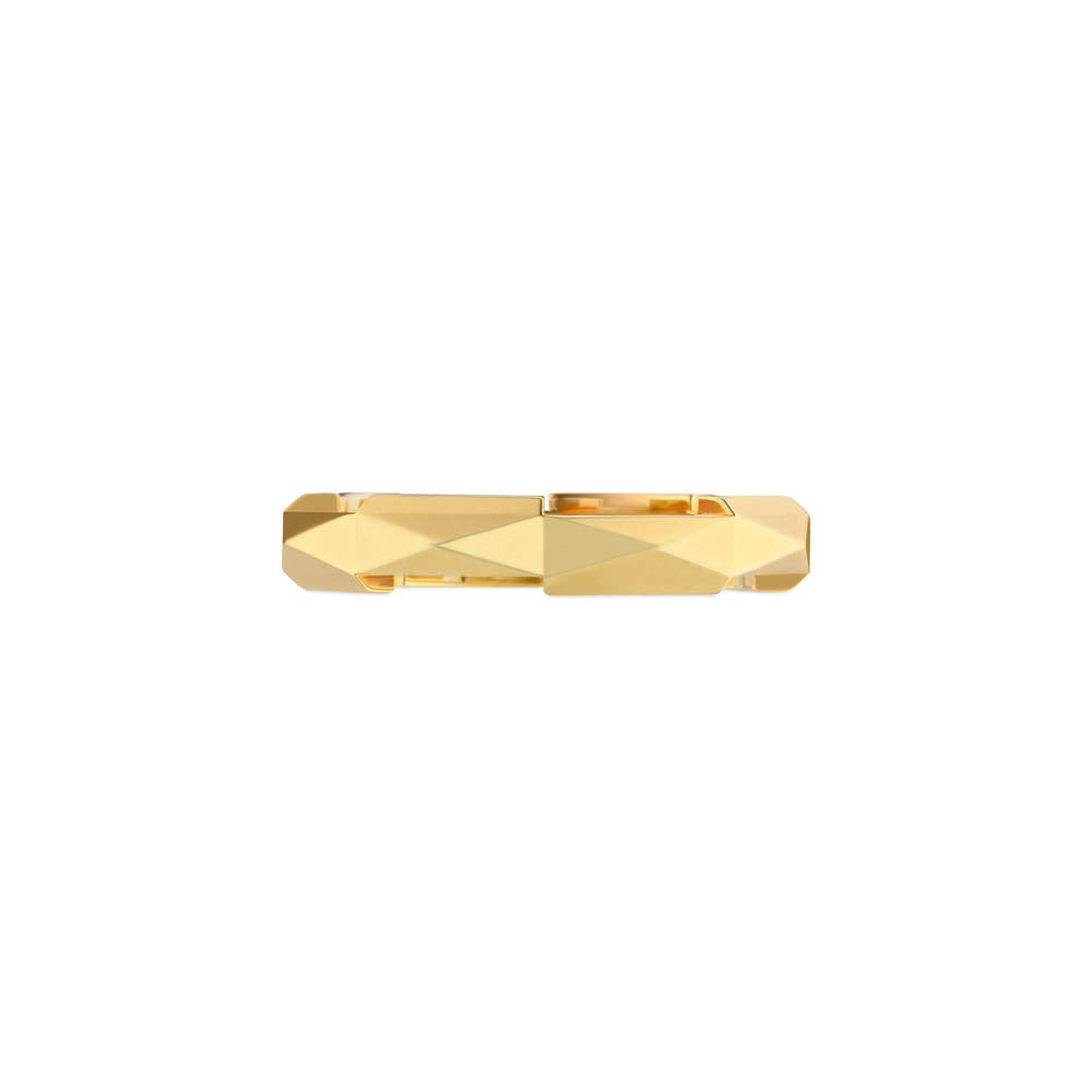 Gucci Yellow Gold Link to Love Thin Studded Ring