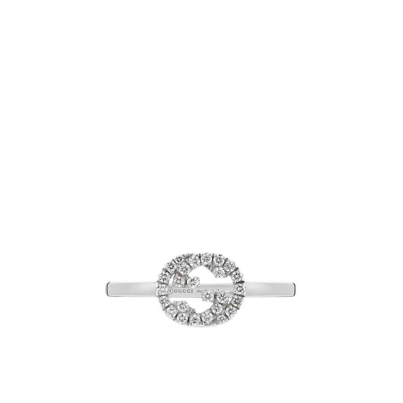 Gucci Interlocking Diamond Ring in White Gold