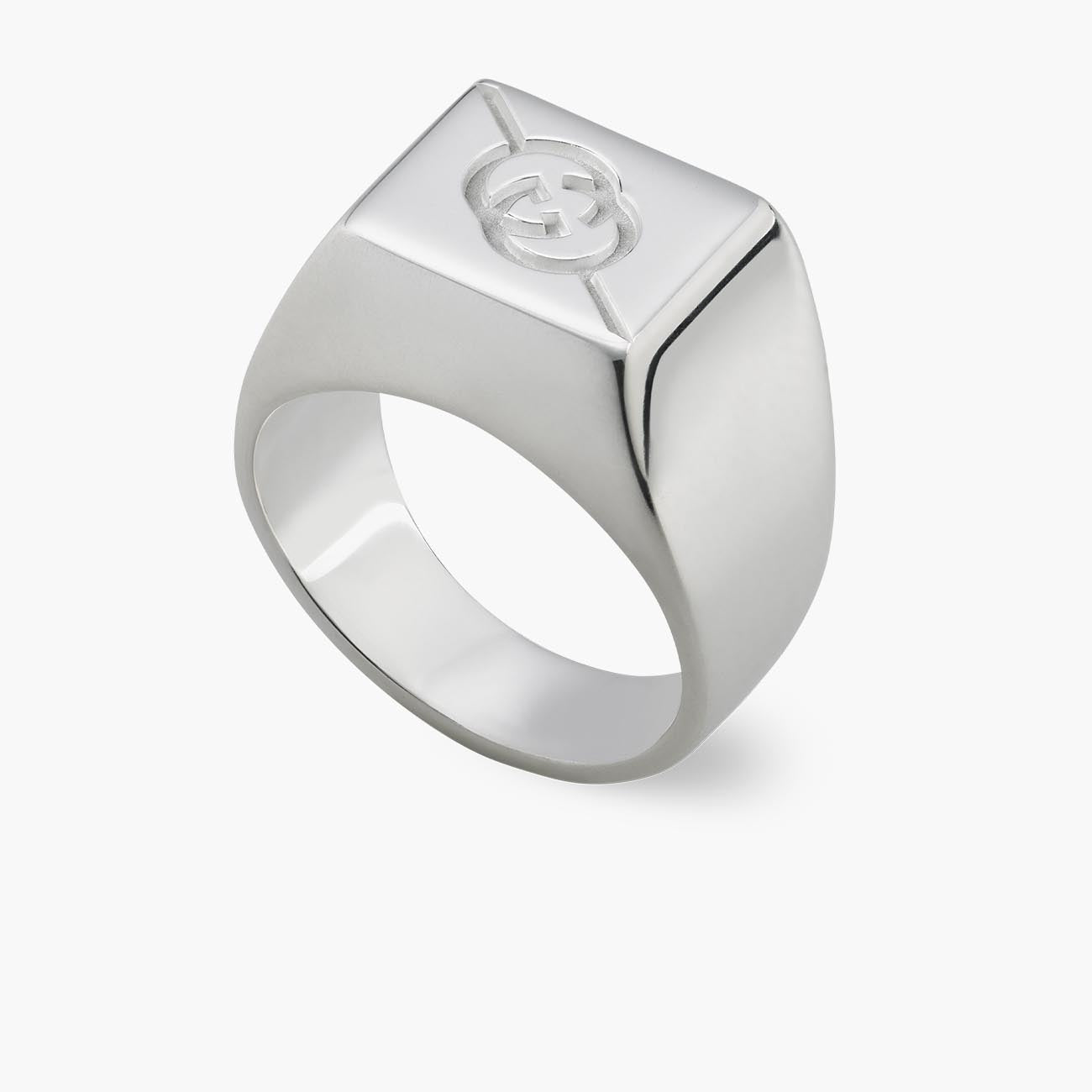 Gucci Tag Interlocking Signet Ring