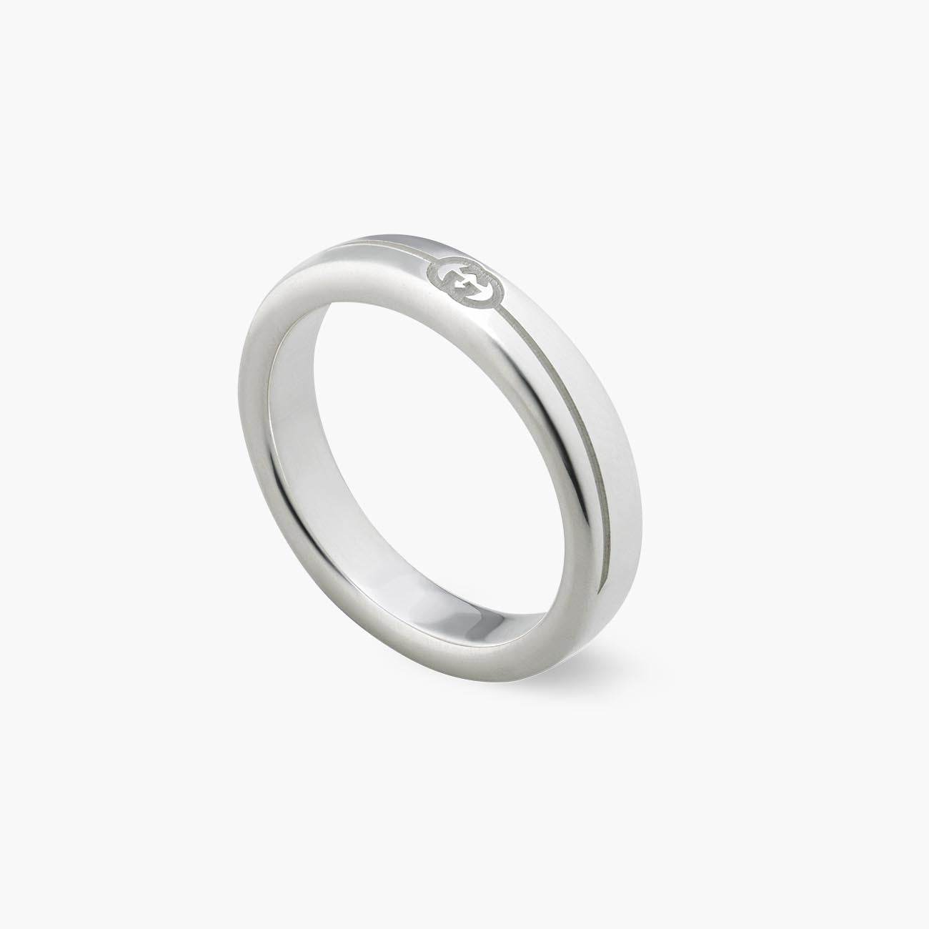 Gucci Tag Diagonal Interlocking G Thin Ring