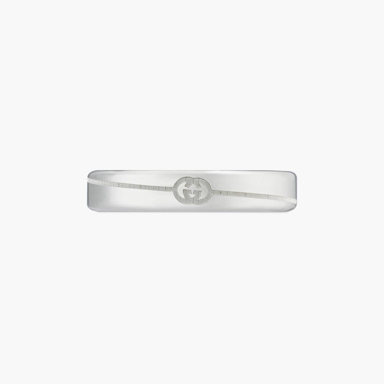 Gucci Tag Diagonal Interlocking G Thin Ring