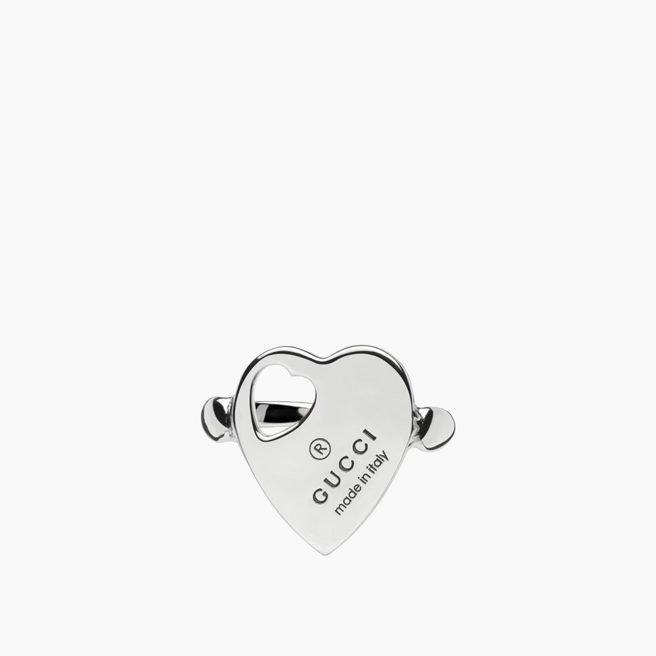 Gucci Trademark Sterling Silver Heart Ring