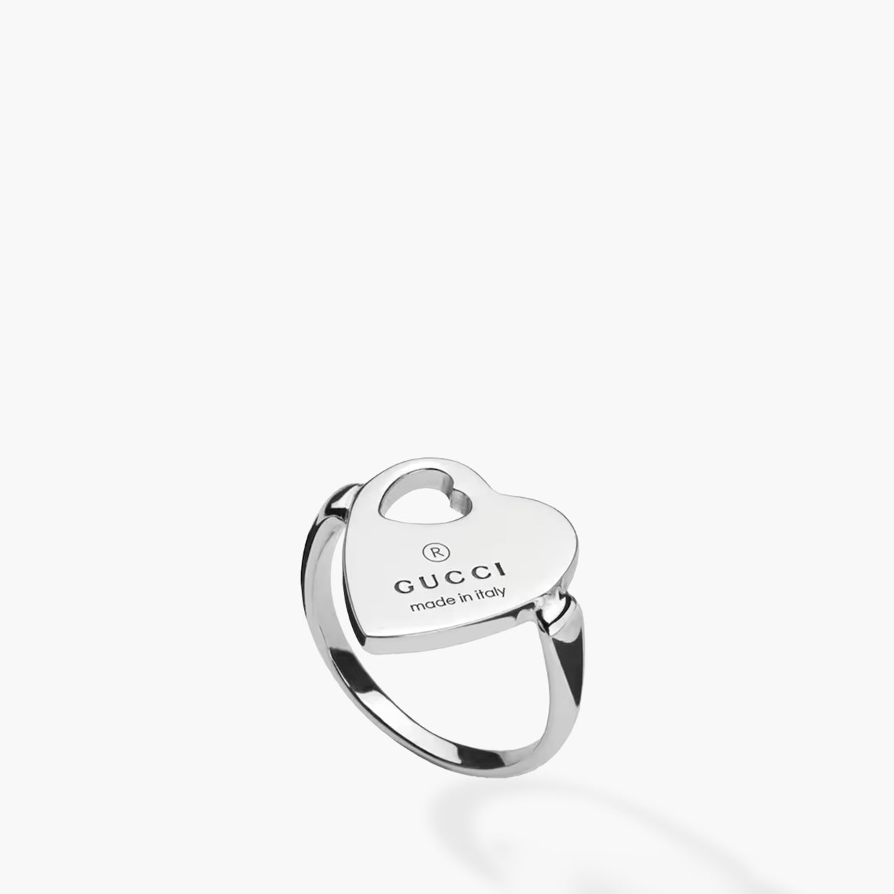 Gucci Trademark Sterling Silver Heart Ring