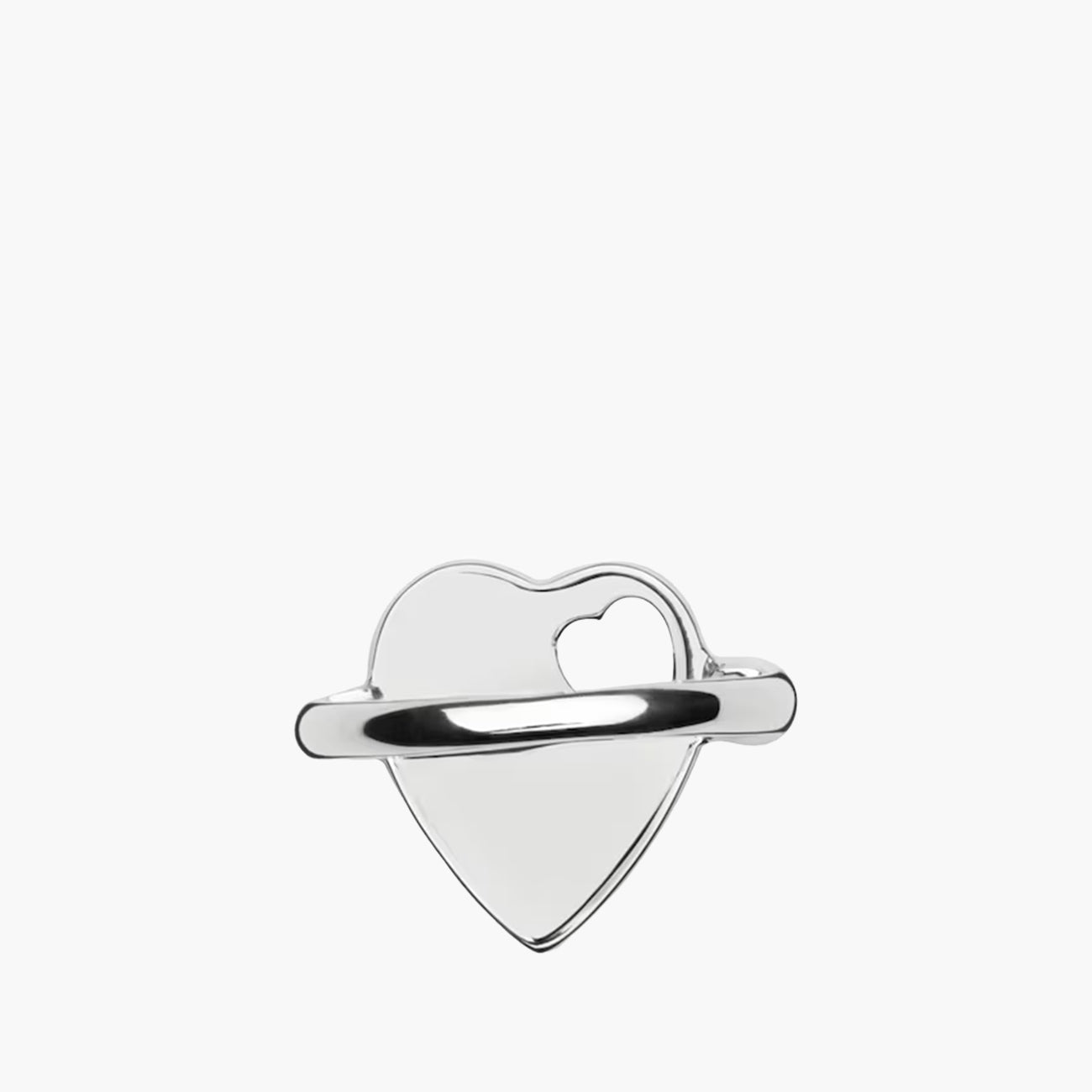 Gucci Trademark Sterling Silver Heart Ring