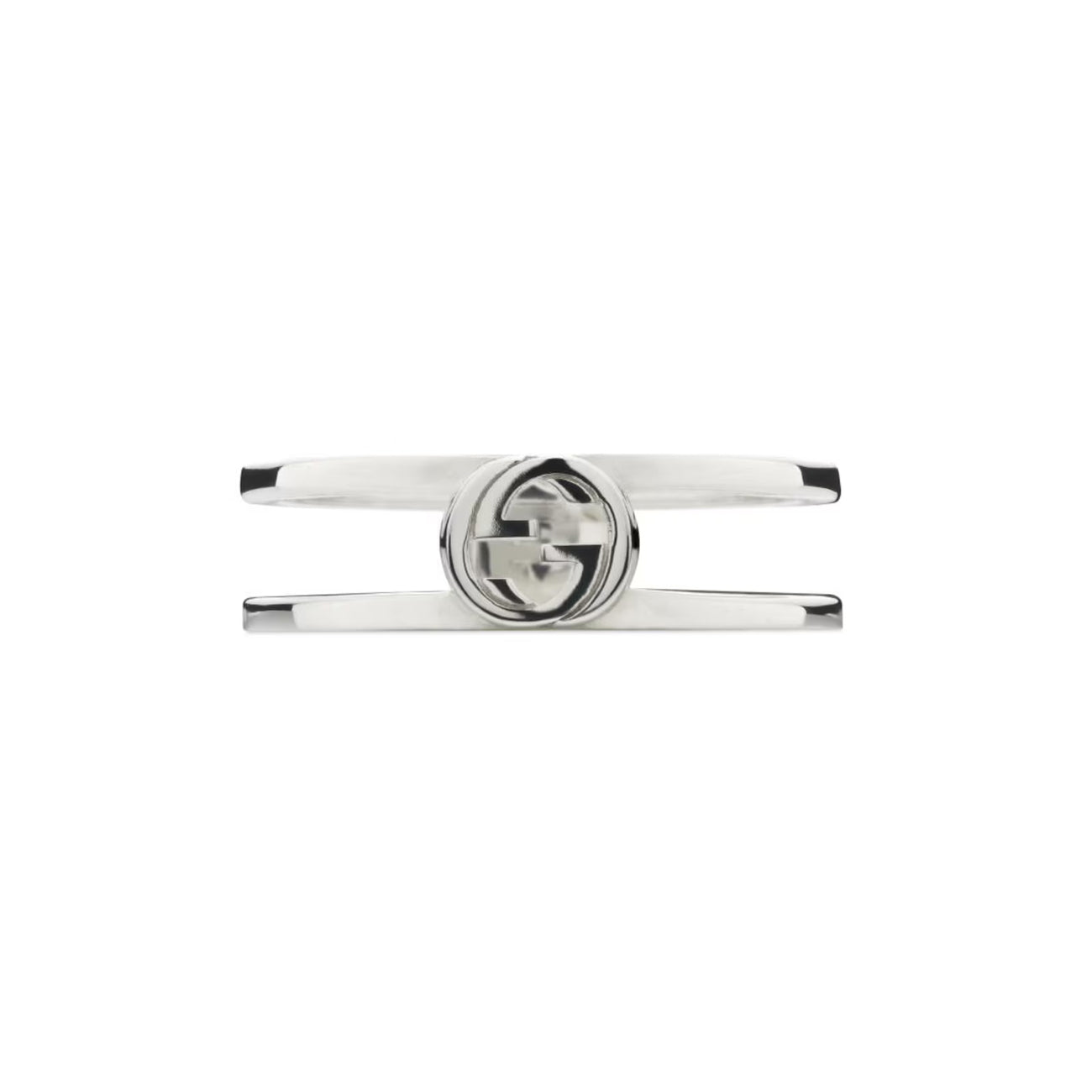 Gucci Interlocking G Silver Double Row Ring