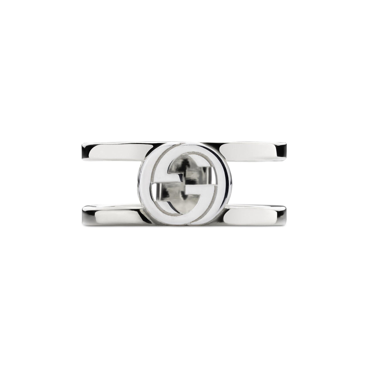 Gucci Interlocking G Silver 8.8mm Double Row Ring