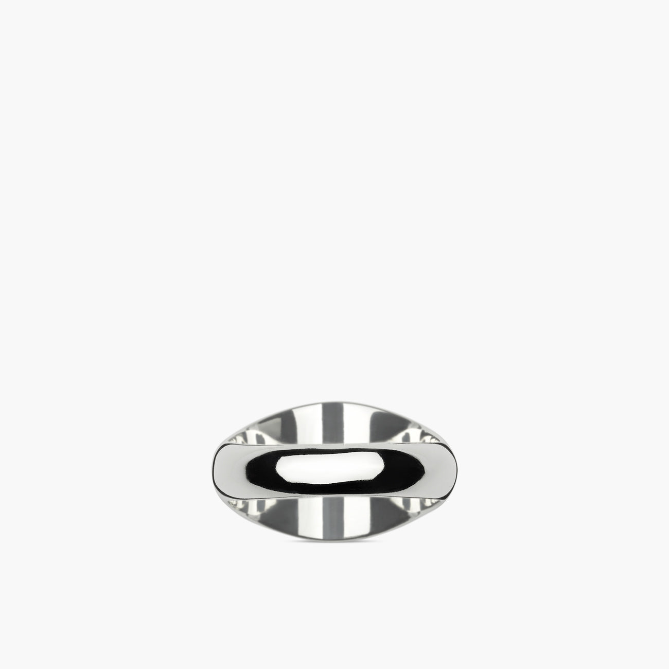 Gucci Trademark Sterling Silver Oval Ring