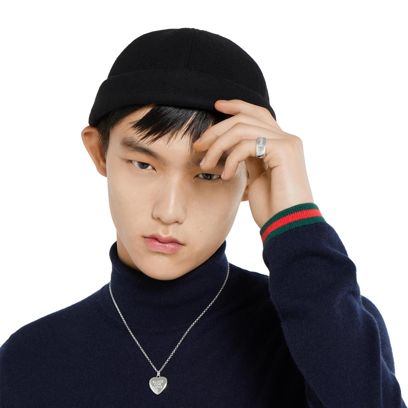 Gucci Blind For Love Silver Wide Ring