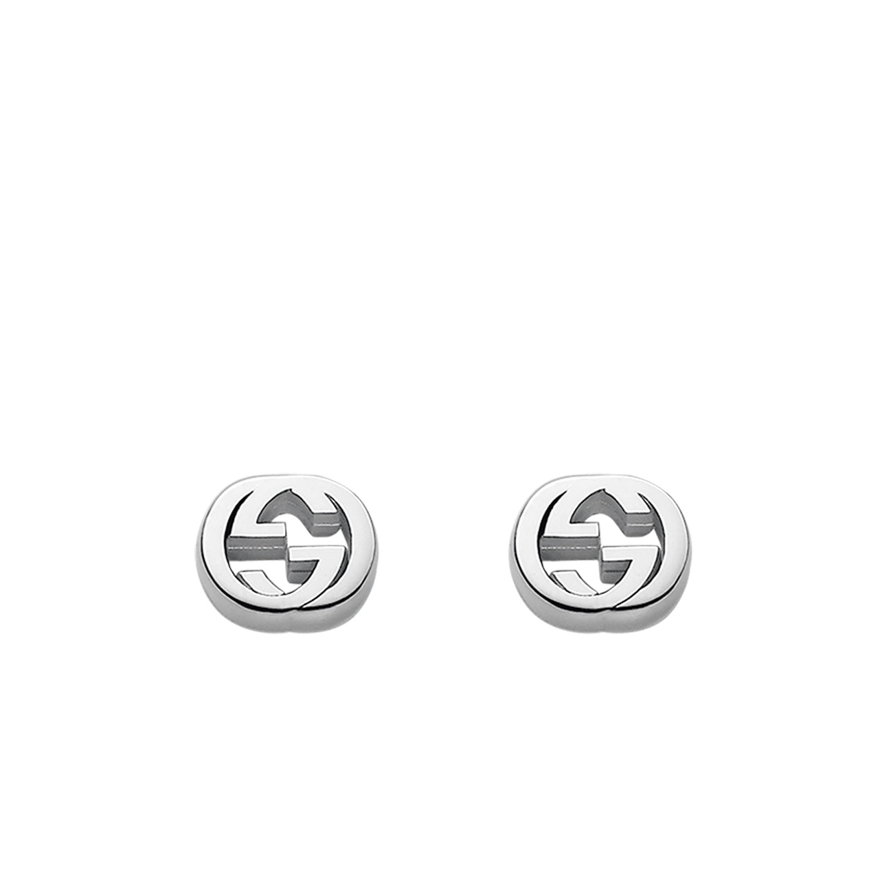 Gucci Interlocking G Silver Stud Earrings