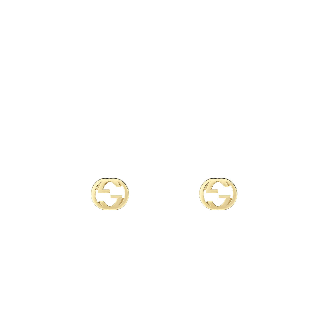 Gucci Interlocking Stud Earrings in Yellow Gold
