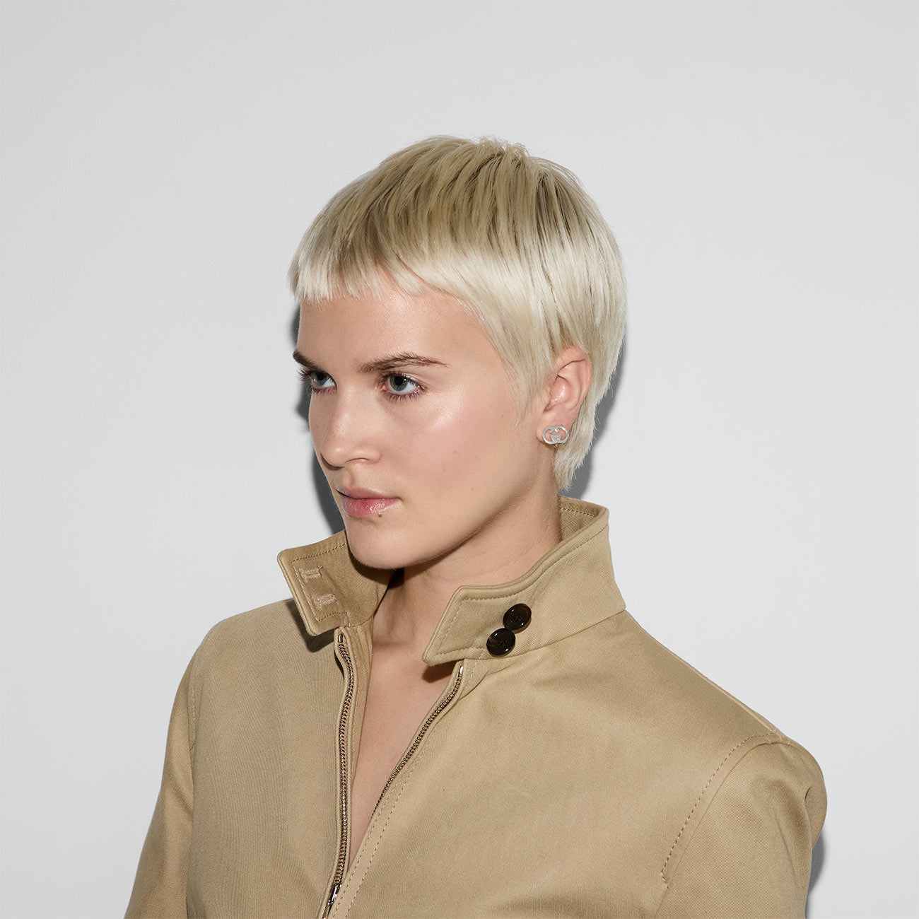 Gucci Interlocking G Silver Stud Earrings