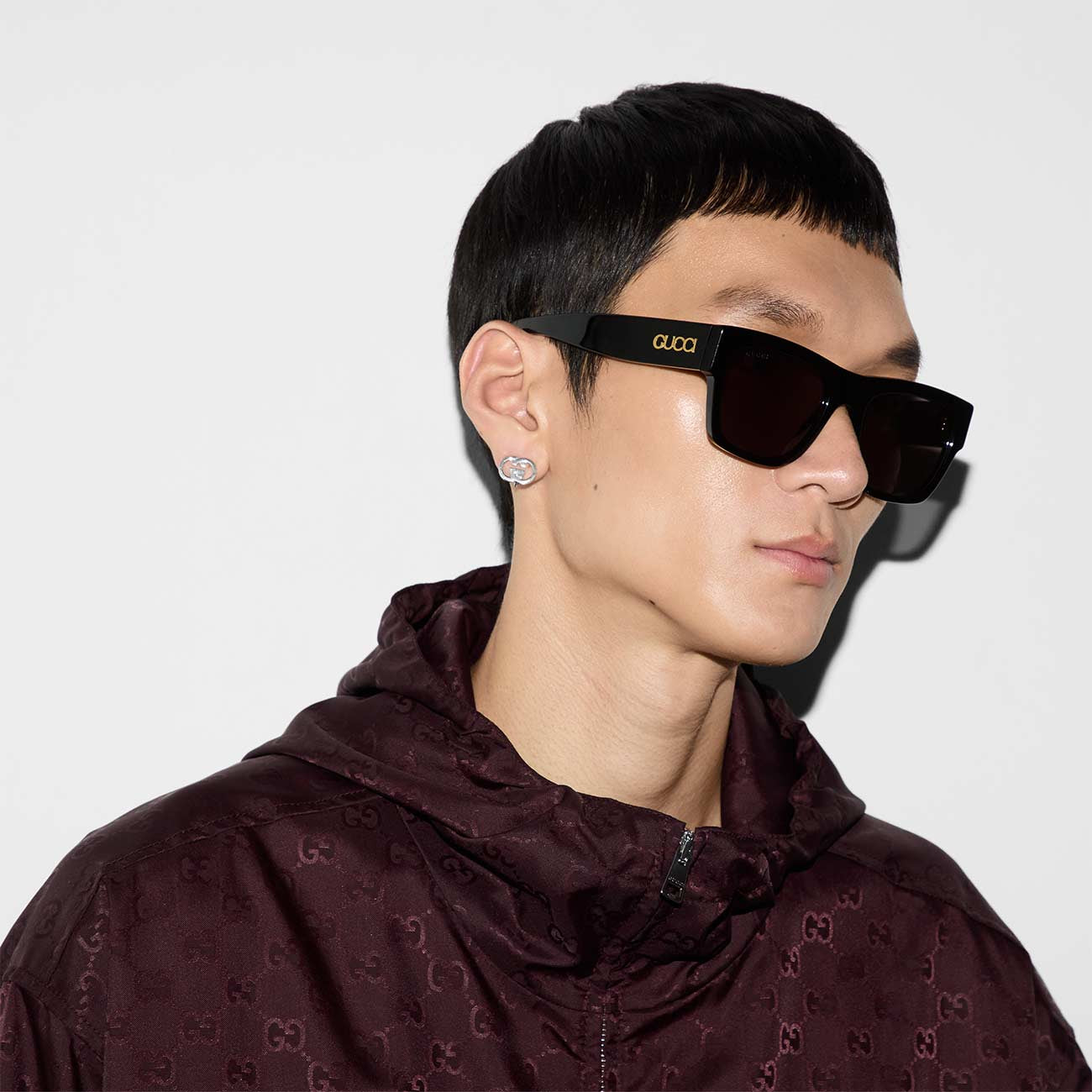 Gucci Interlocking G Silver Stud Earrings