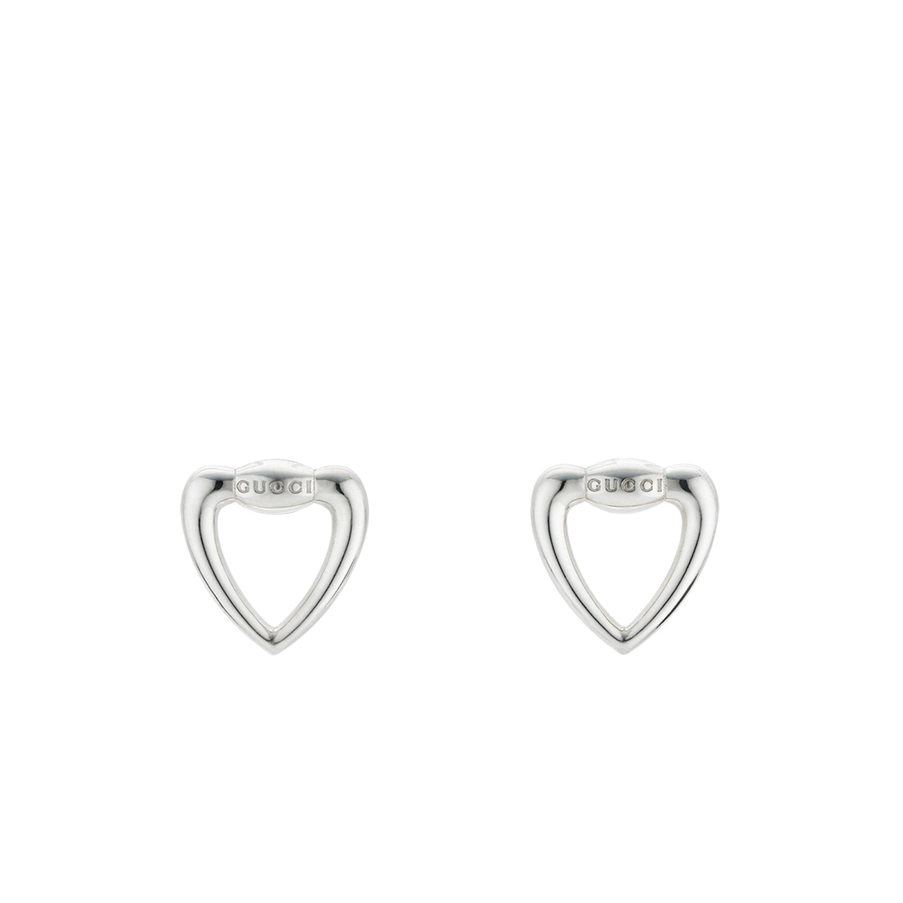 Gucci Signature Silver Heart Earrings