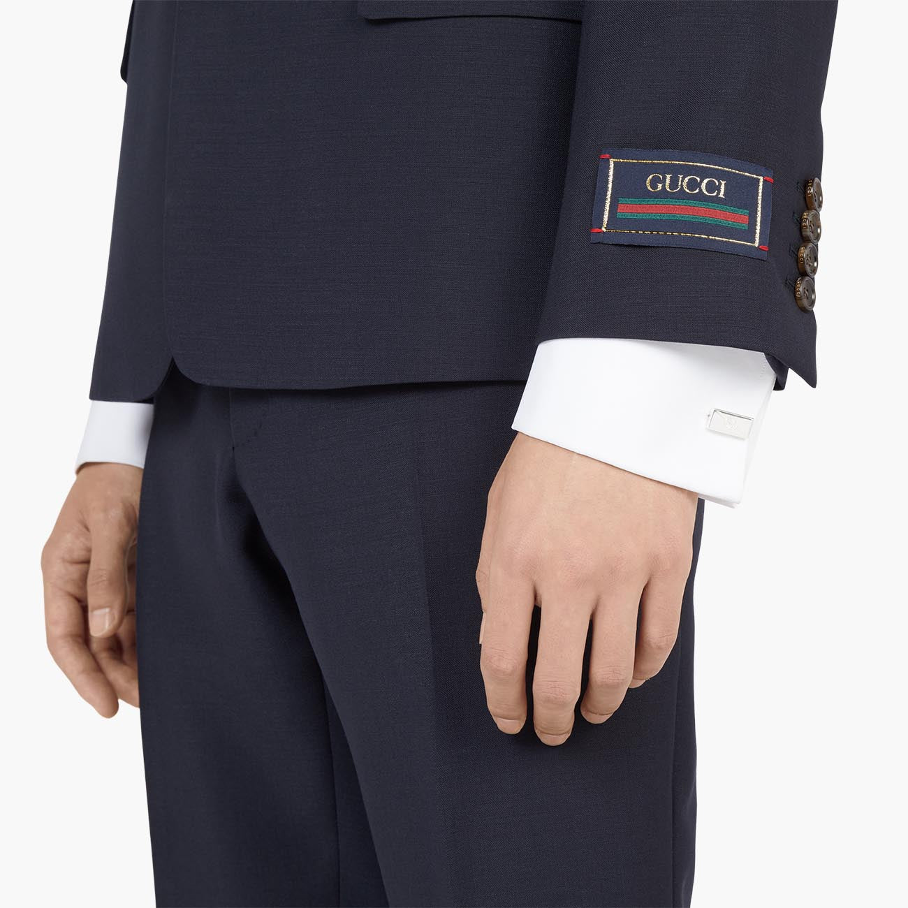 Gucci 925 Silver Tag Cufflinks